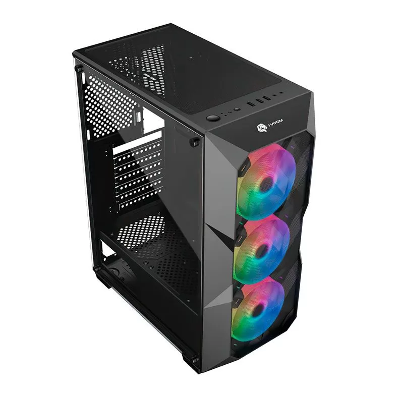 GABINETE GAMER HAYOM GB1710, RGB, LATERAL DE VIDRO, COM 3 FANS, PRETO, GB1710_pcimbativel_2