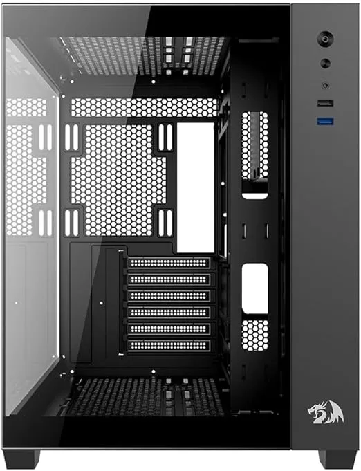 Redragon GABINETE GAMER MID TOWER SEM FAN SEM FONTE CA-604B WIDELOAD LITE PRETO_pcimbativel_4